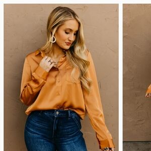 Silk dress shirt button down